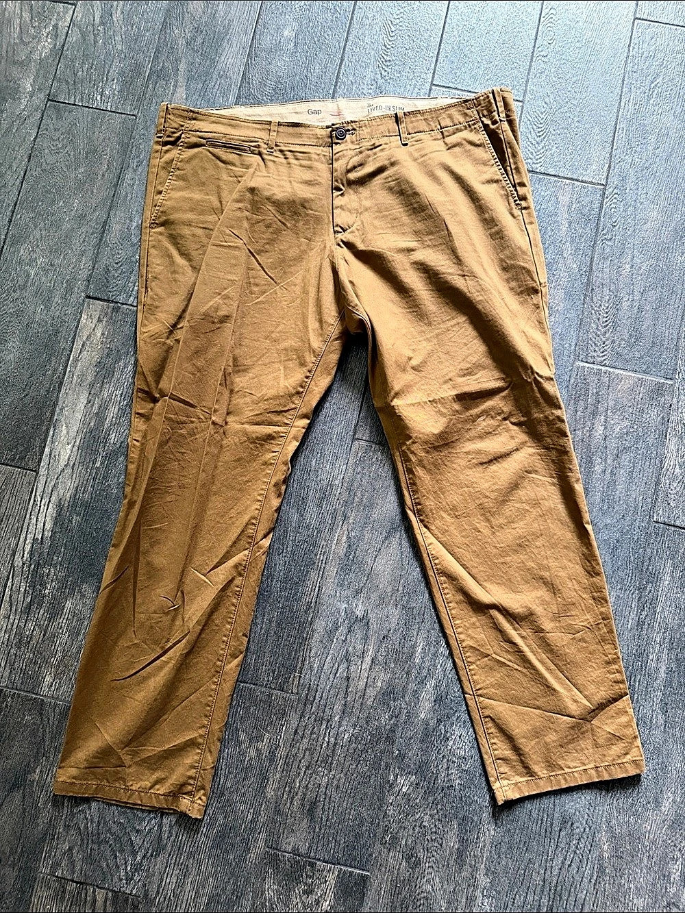 Gap The Lived-In Slim Khaki Chinos Brown Waist 44 Length 32